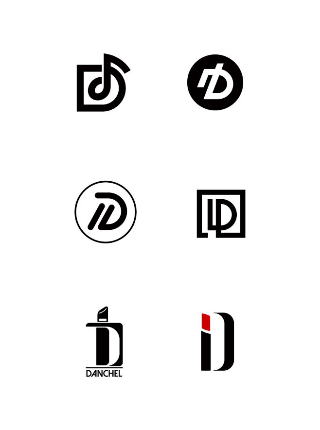 字母d创意图形变形标志logo字体设计