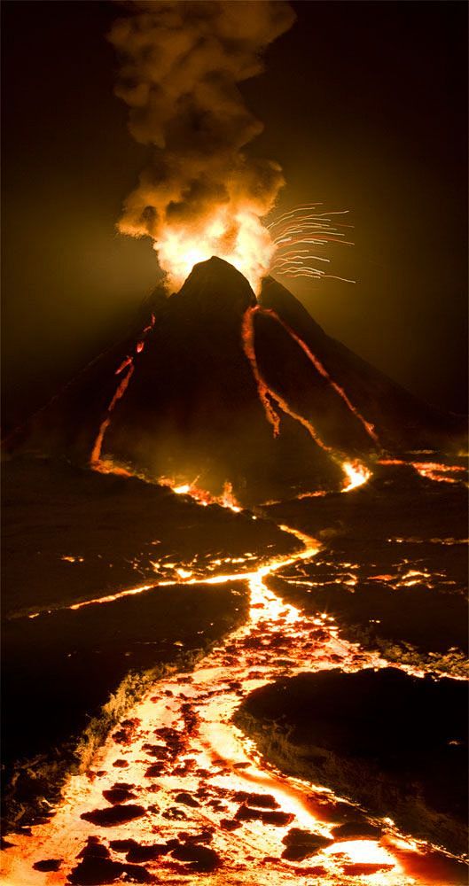 20:15:53volcano erupting:火山 岩浆看是黑色彩虹同采自www