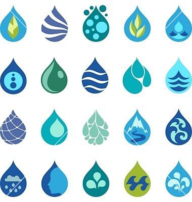 waterdropiconsanddesignelementsvectorbyincomibleonve