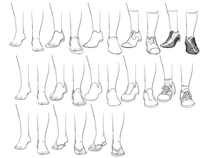 男生鞋子画法