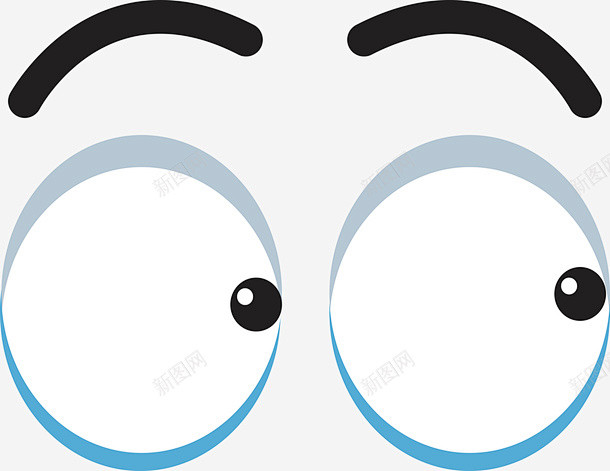 一双眼睛 彩色眼睛 斜眼表情 眼睛睫毛 眼睛素描 矢量图 萌萌的大眼睛