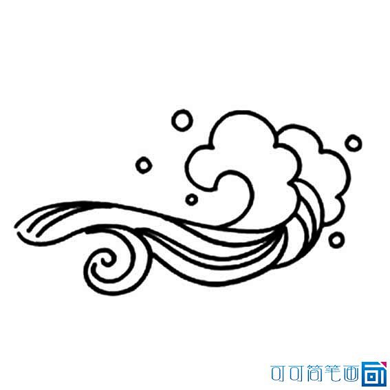 小学生画海浪简笔画的图片