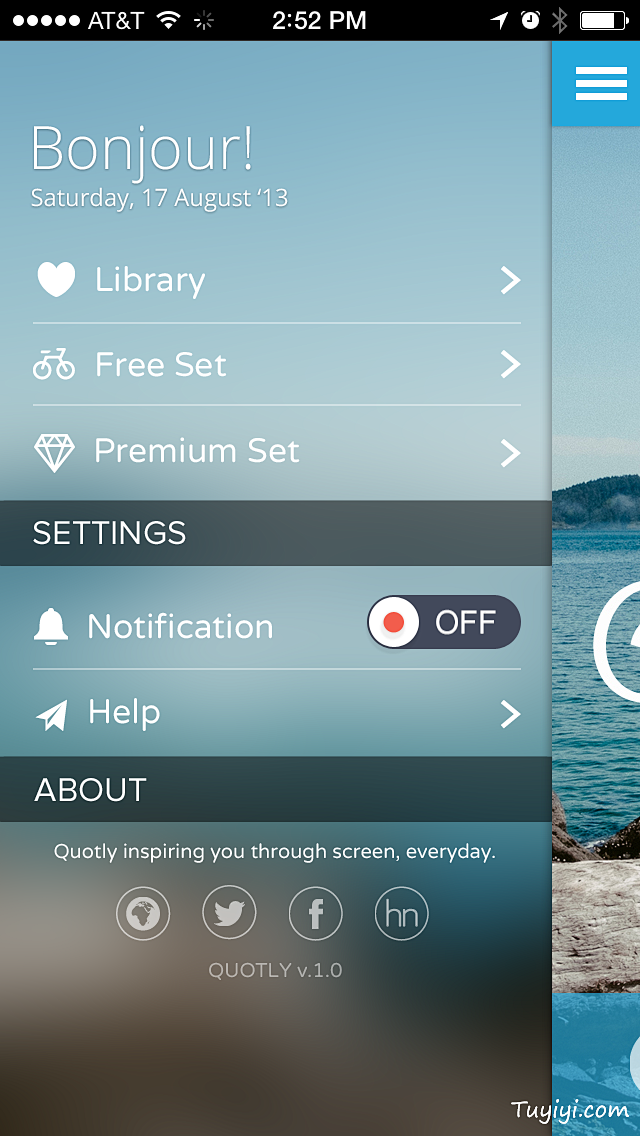 bonjourappui侧滑菜单设计