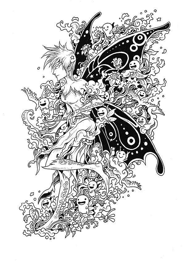 kerbyrosanes手绘涂鸦插画欣赏黑白插画铅笔画钢笔画涂鸦手绘