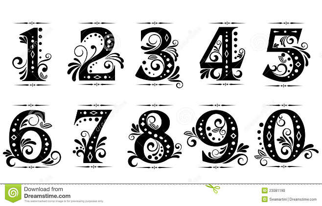 阿拉伯数字各种字体图片