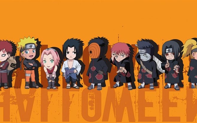 Q版火影忍者大合照桌面壁纸