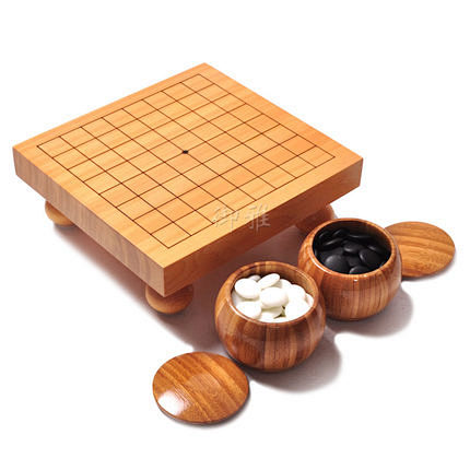 御雅新榧木9线围棋练习小棋盘楠竹小号围棋罐中b云子学生儿童围棋