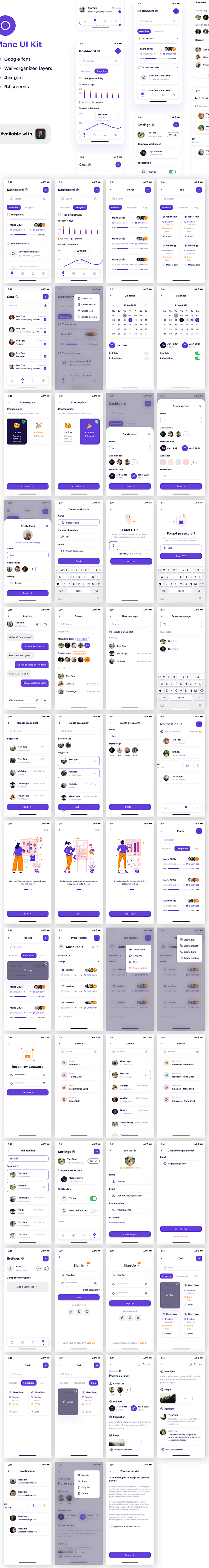 创建项目待办任务管理团队列表详情日历appui源文件fig模板