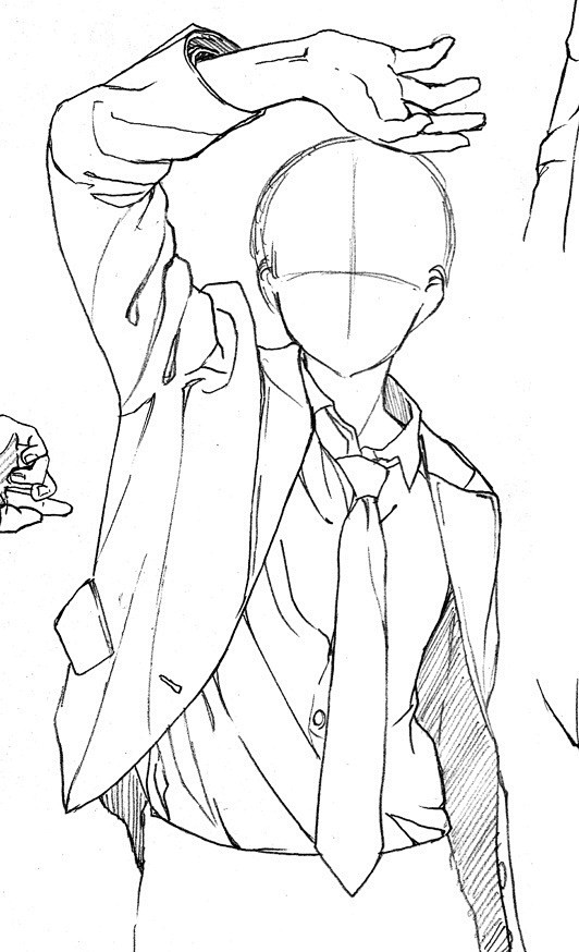 sai资源库动漫西装男性的动态衣服褶皱记住是顺着衣服形状的走向画