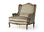 Louis XVI upholstered fabric armchair with armrests MG 3181 - OAK Industria Arredamenti