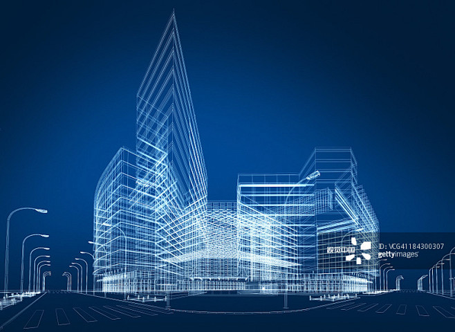 建筑三维图形抽象城市未来正版图片素材