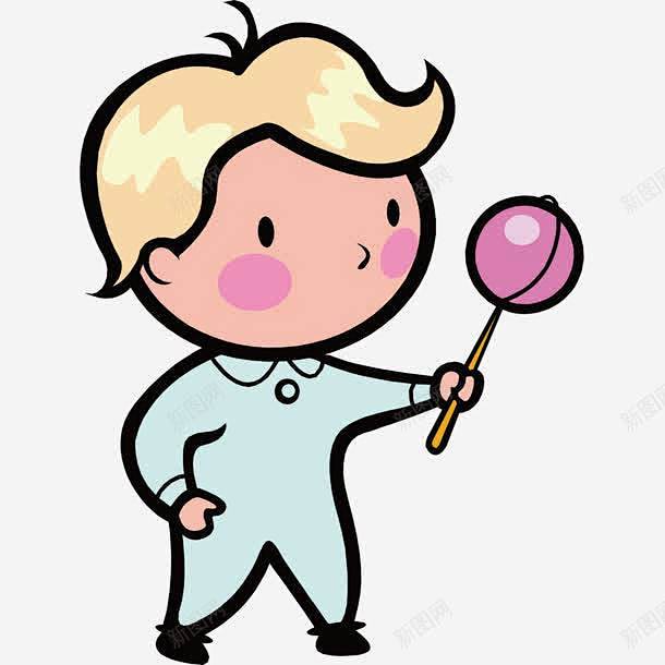 吃棒棒糖的男孩图标幼儿园手绘抽象设计插图棒棒糖时尚棒棒糖漩涡甘蔗