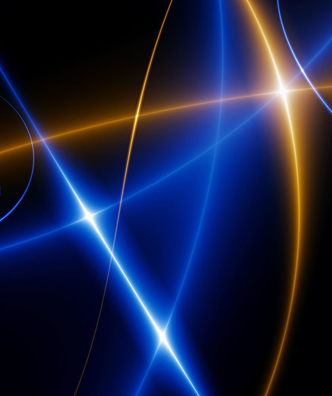 蓝色橙色漂亮弧线光束ps高光素材图片