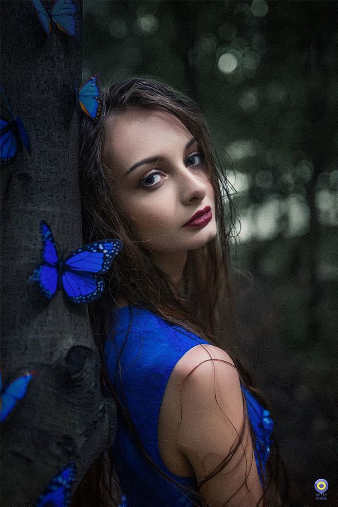 欧美模特蓝色梦幻精灵主题写真@北坤人素材