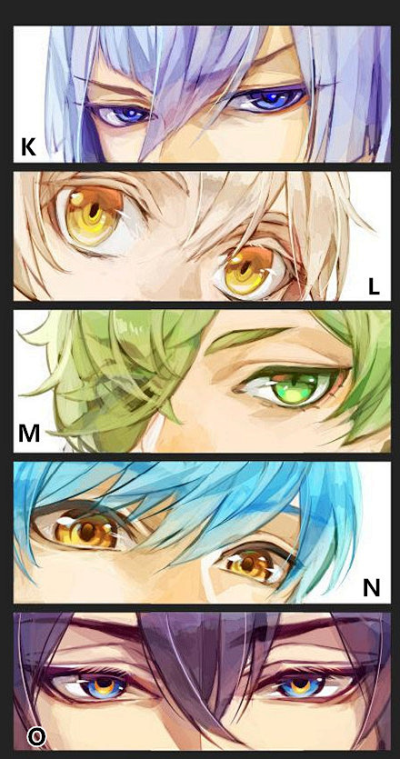 画师boxel839用刀男中的角色演示了二次元男性眼睛的不同画法快来看看