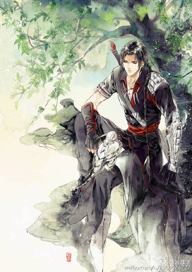 手绘插画古剑奇谭百里屠苏古风美男