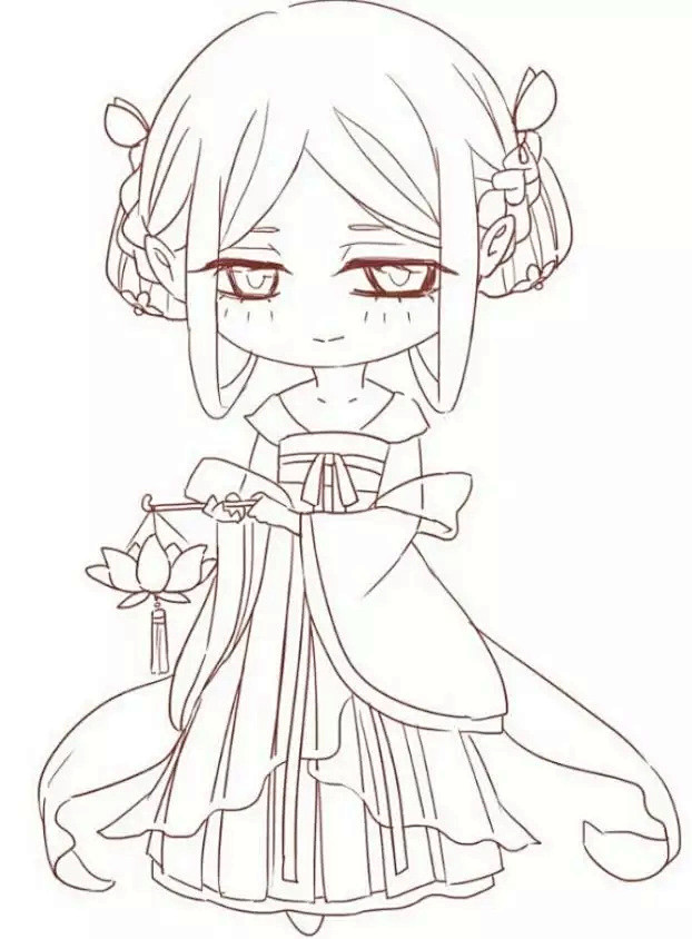 q版人物线稿素材sai用来上色的练习素材