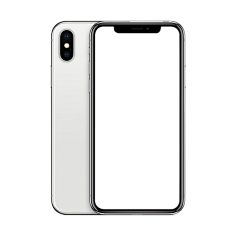 iphone x正面背面屏幕样机png 透明底 超清高清素材 银色黑色 苹果