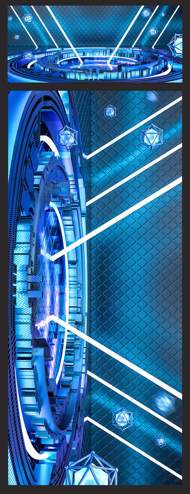 科技数码炫酷3d立体场景淘宝c4d穿梭空间透视背景psd格式设计素材