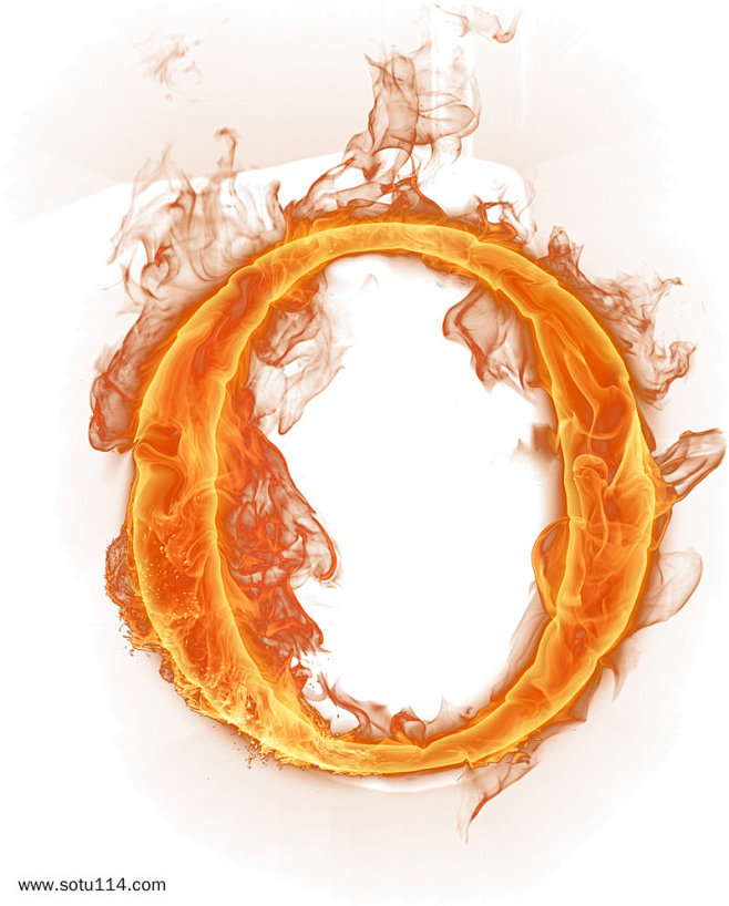 英文字母o火焰特效字