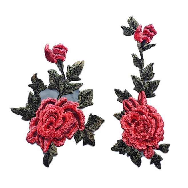羽绒服坏了补洞贴时尚立体牡丹布贴衣服补丁贴花刺绣片大号花朵淘宝网