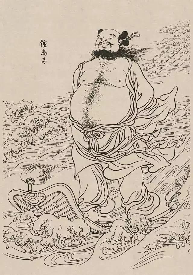 八仙人物白描汉钟离