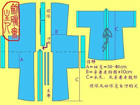 汉服制版公式图 对襟图片