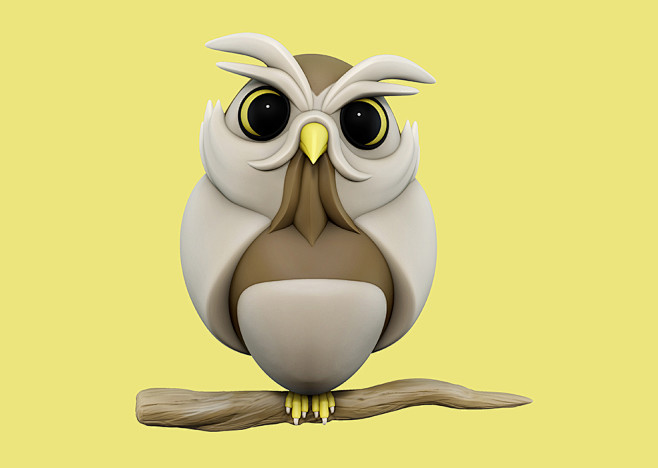 c4d鲨鱼猫头鹰卡通动物人物狮子鹿机器人3d模型设计素材5