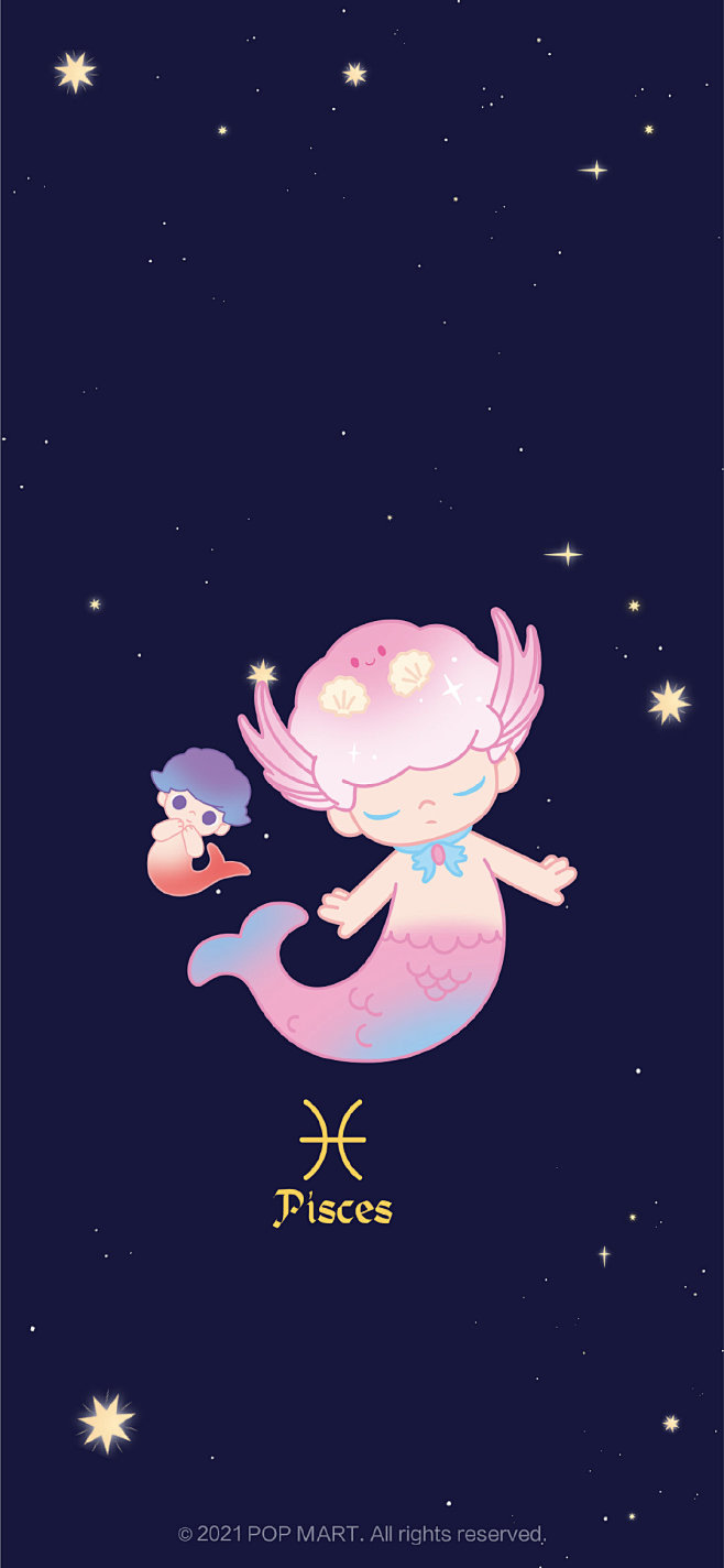 泡泡玛特dimoo星座竖版壁纸
