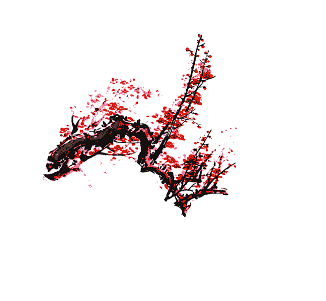 古风唯美水墨梅花png透明免扣图片兰花腊梅点缀元素ps设计素材