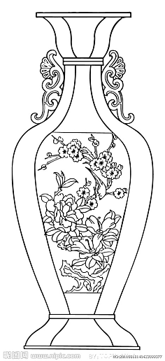 古代花瓶的画法图片