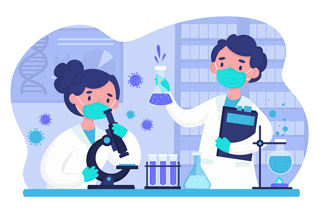 点击图片下载源文件化学科学家实验研究插画插图化学实验化学家人物