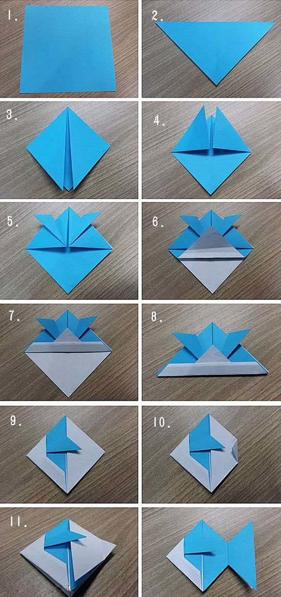 儿童折纸鱼的折法手工折纸鱼大全图解wwwuzonescom