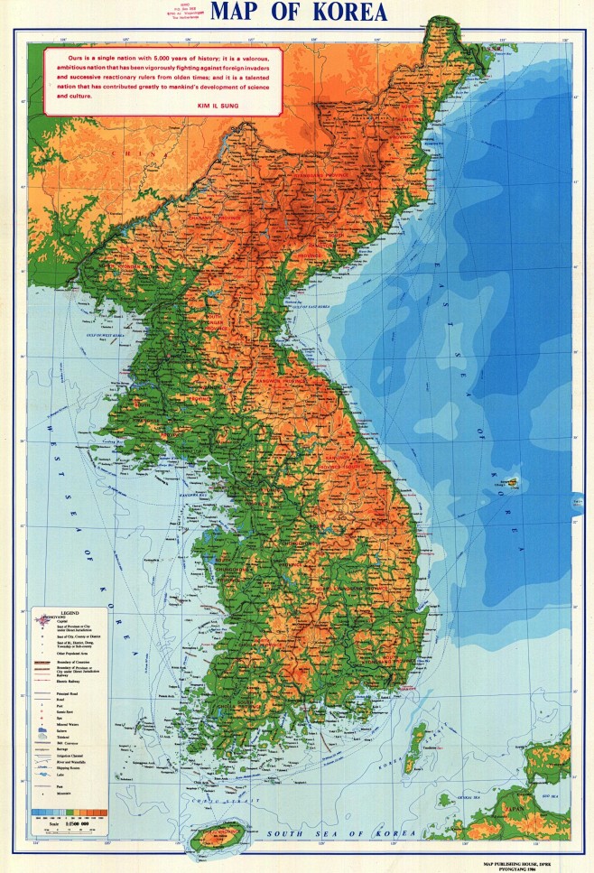 朝鮮1986年出版的地圖