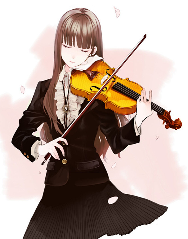 小提琴照片漫画图片