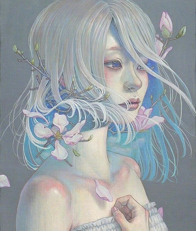 和风日系油画唯美细腻作者mihohiranoart67via小清新手绘6767