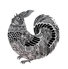 装饰画-花瓣网|陪你做生活的设计师 黑白线描动物手绘插画