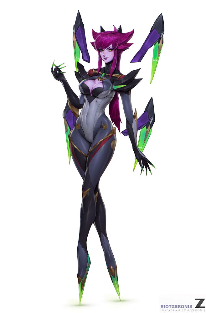 蜘蛛女皇伊莉丝银河魔装机神拳头公司原画设计师zeronis设计画作