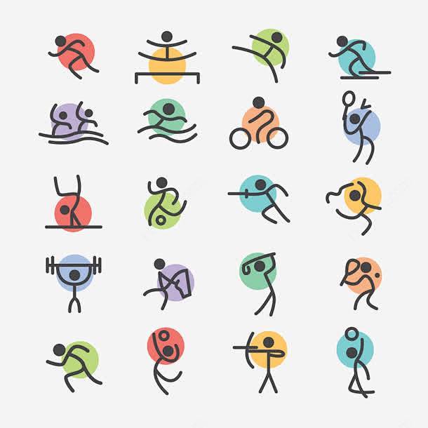 运动简笔画图标高清素材logologo在线生成体育高清ui图标设计图片免费