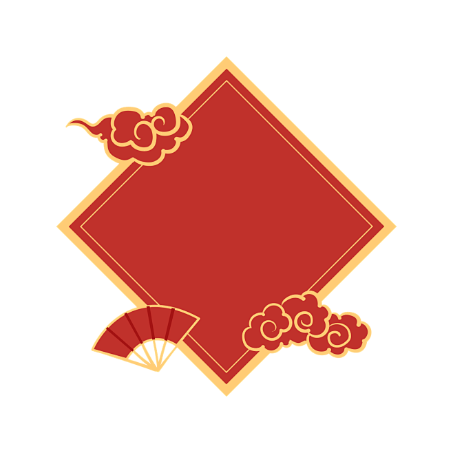 中国风红色边框素材png