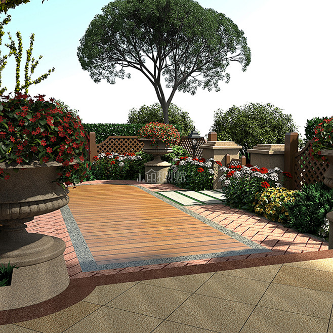 庭院设计花园设计别墅庭院设计欧式庭院设计平面方案效果图施工图淘宝