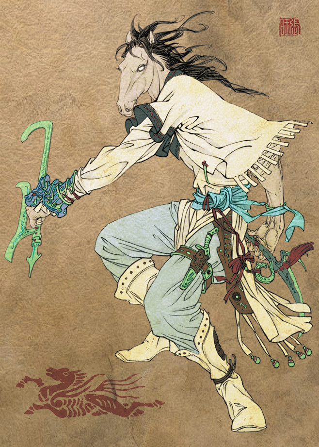 张旺插画十大妖仙之马面br来历不明土长土生傍着牛哥冥界逞雄br