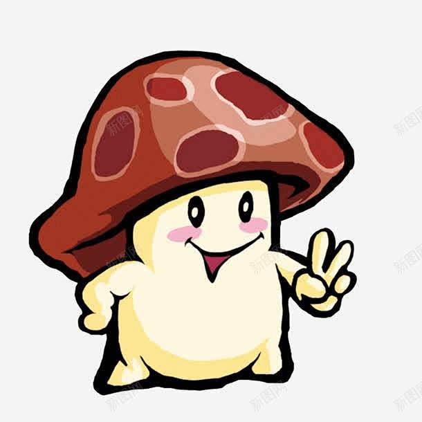 卡通蘑菇高清素材卡通人物卡通表情蘑菇香菇元素免抠png设计图片免费