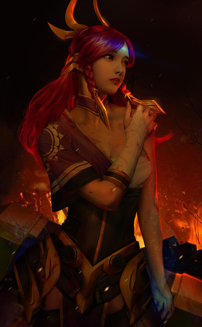 王者荣耀伽罗法师弓箭手人设原画cg插画