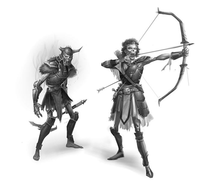 骷髅战士和弓箭手