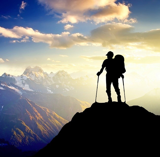 高清登高望远图片素材