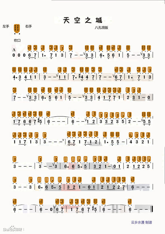 求八孔埙的曲谱。_简谱吧_百度贴吧