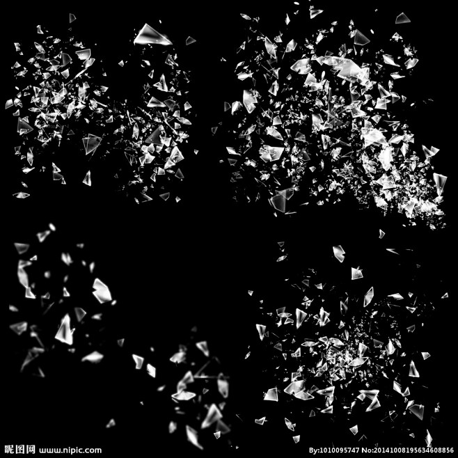 玻璃碎片psd素材