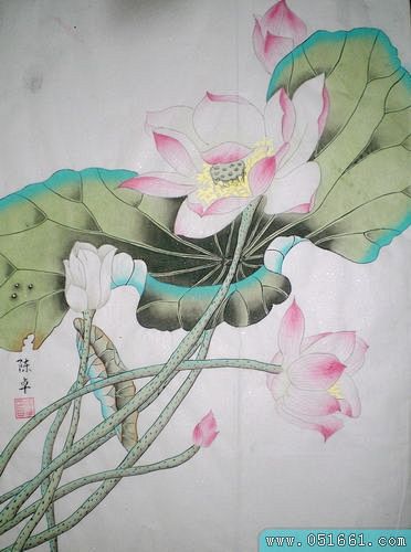 兒童水粉畫作品蓮花