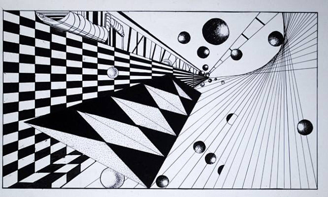 构成-花瓣网|陪你做生活的设计师 | 手绘 黑白 装饰画